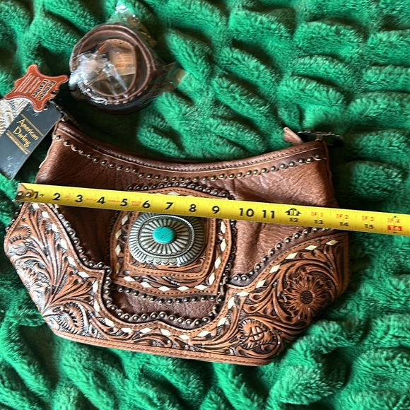 New NWT American darling purse with teal accent and hand tooling. - Picture 5 of 13